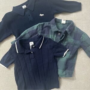 Baby Boy H&M Navy Shirts Bundle 6-9 months